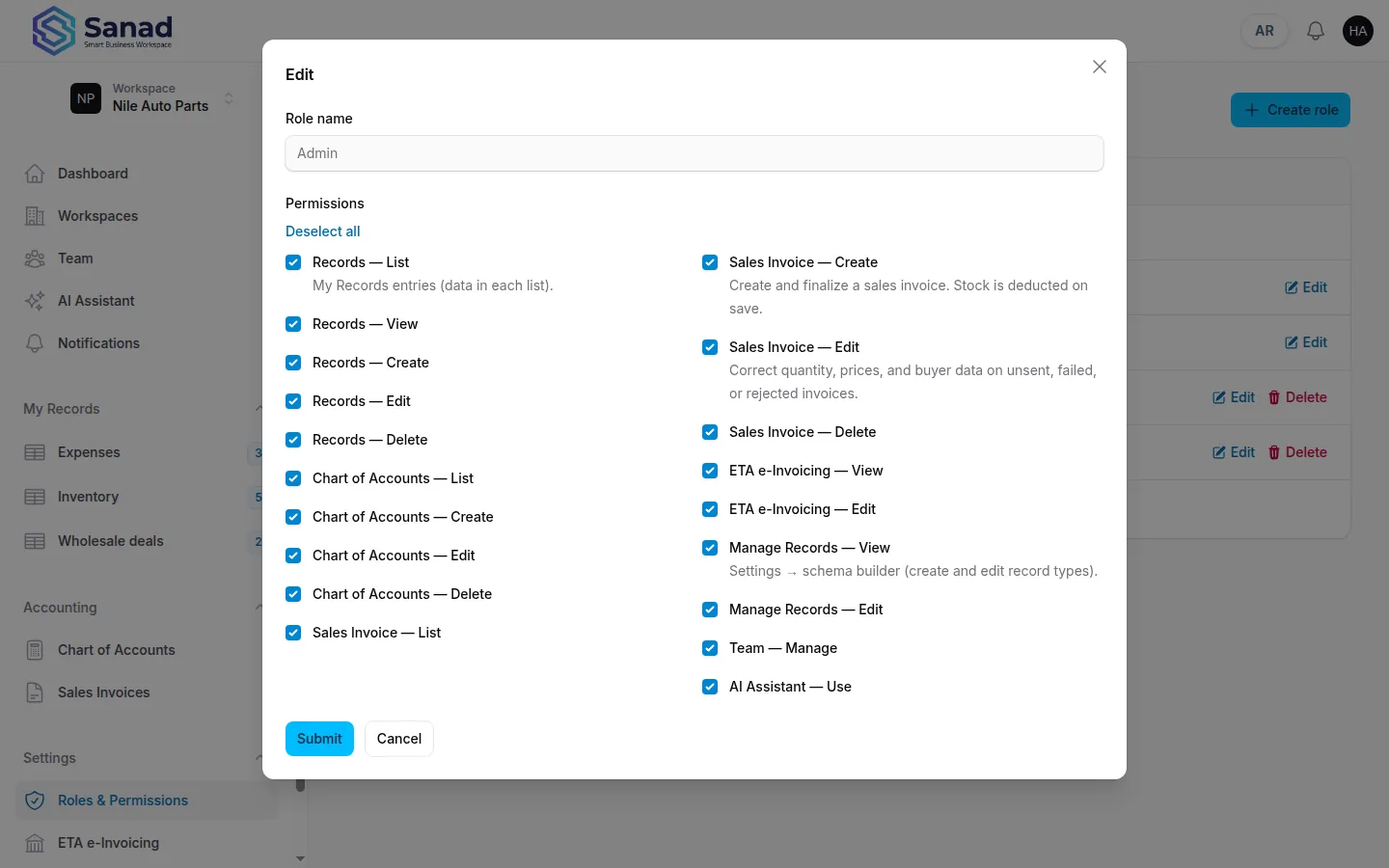 Built-in roles