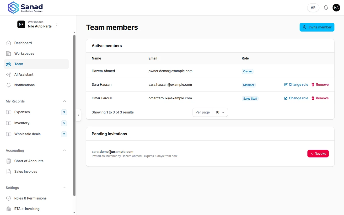 Assign the role on Team