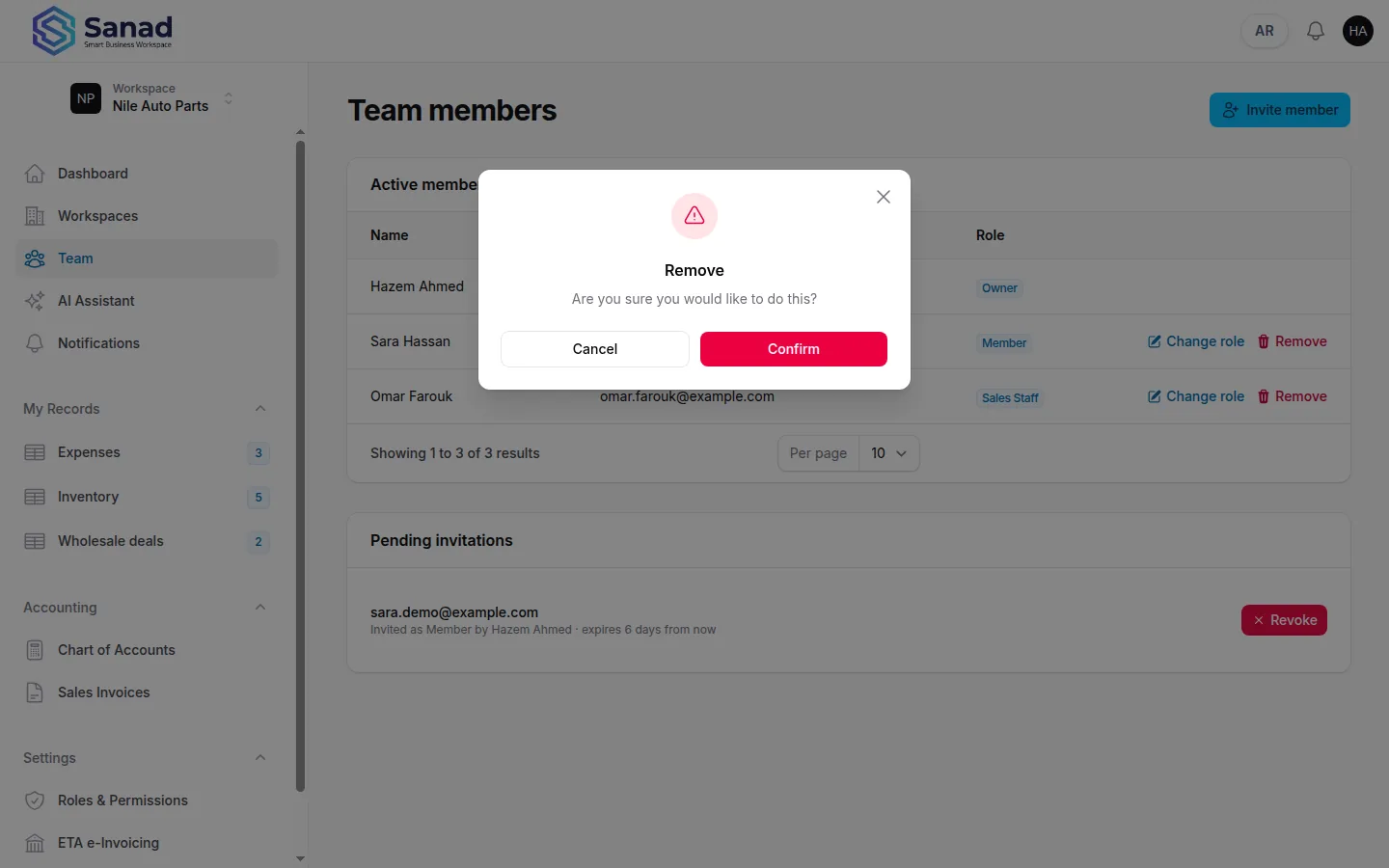 Remove a member