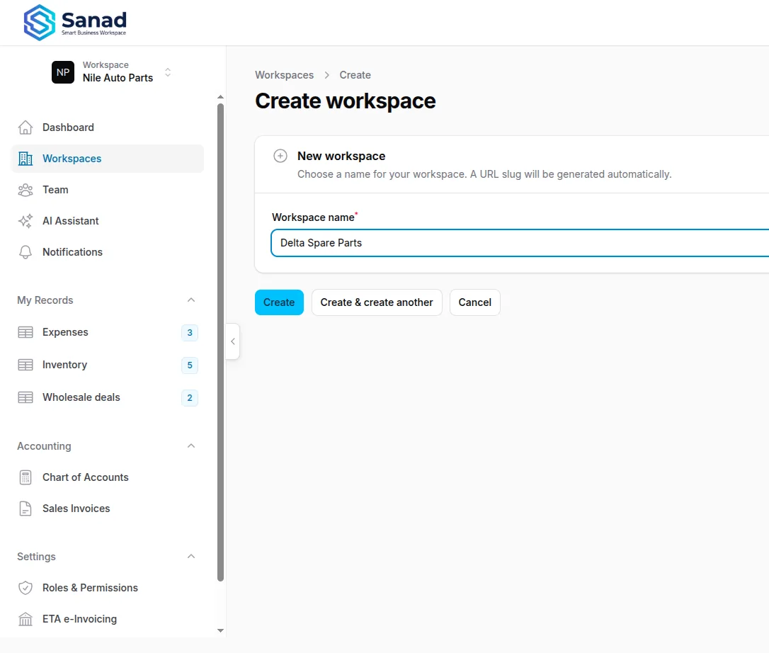 Create a workspace